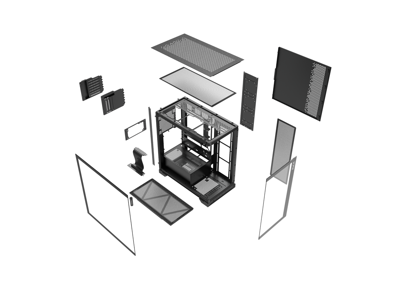 Alt View 4. XPG - XPG INVADERXMTWOF-BKCWW Black SPCC / Tempered Glass Computer Case - Black.