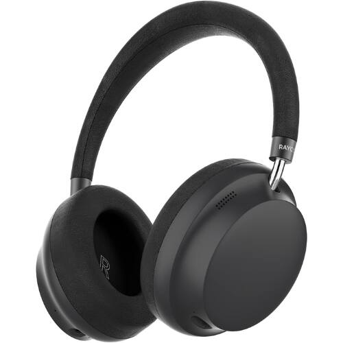 Front. Raycon - Raycon Essential Wireless Bluetooth Over-Ear Headphones with ANC, 5 Microphones, IPX4, 50-Hour Battery (Black).