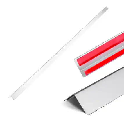 Front. VEVOR - Stainless Steel Wall Corner Protector,1.5x1.5x 96inch,10 Pack,304 Stainless Steel Edge Trim 90-Degree Angle,with 3m Tape - Silver.