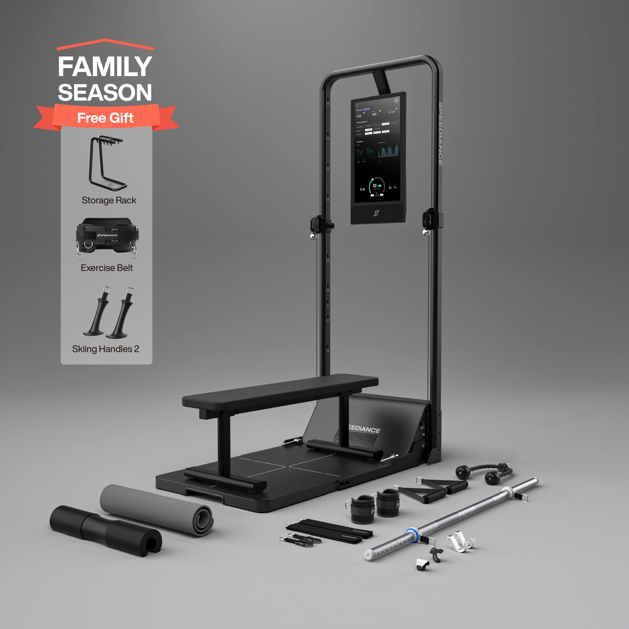Speediance - Smart Home Gym, Gym Monster 2 Works, Smart AI-Powered Multi-Functional Smith Machine for Home Workout - Black