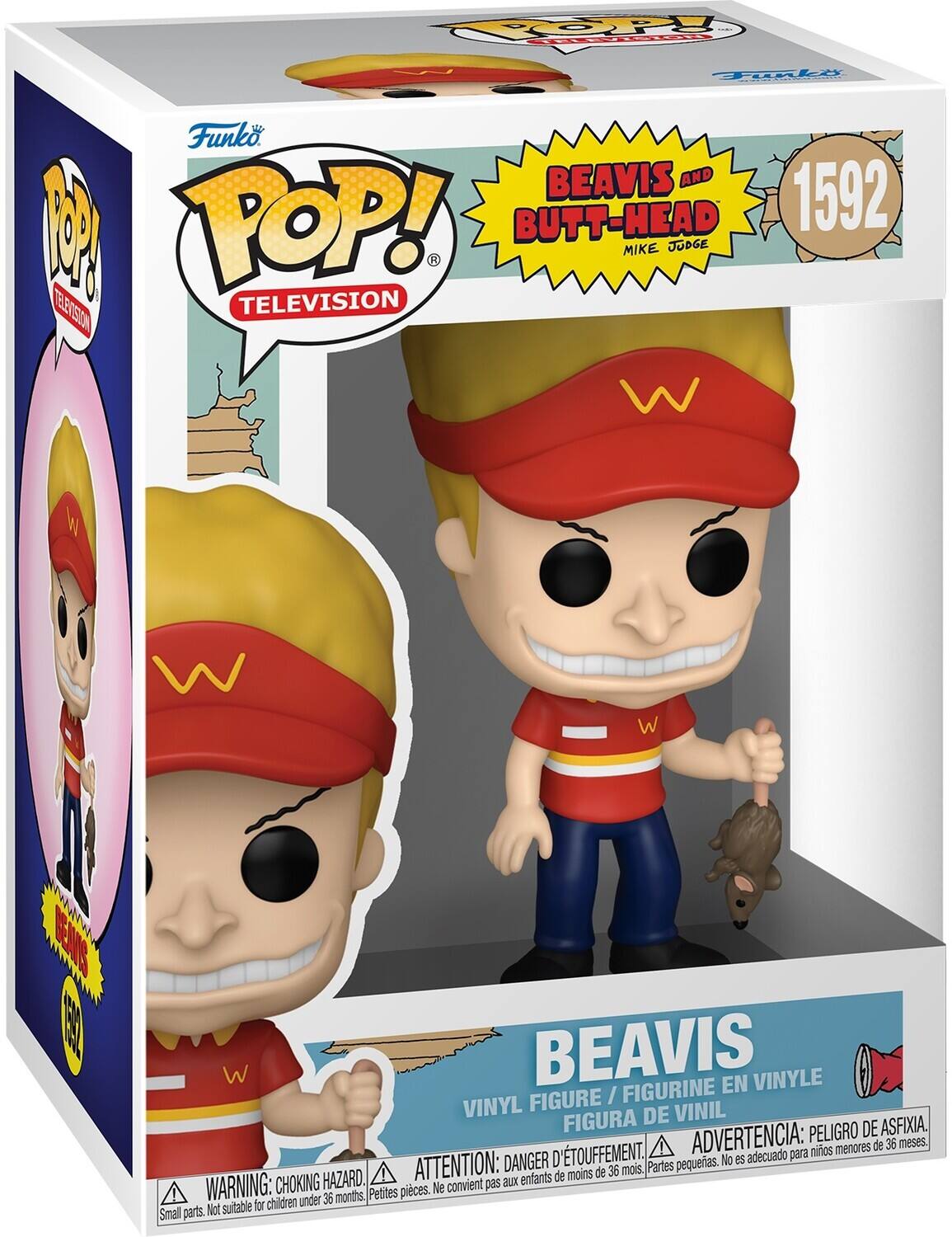 T T Fidly  Funko BEAVIS AND BUTT-HEAD 1592 MIKE JUDGE POP! TELEVISION W W UN E BEAVIS FIGURINE EN VINYLE FIGURE / VINYL DE VINIL FIGURA PELIGRO DE ASFIXIA, D'TOUFFEMENT. ADVERTENCIA: para nitos menores de 36 meses. DANGER D pequeras. No eS adecuado HAZARD. ATTENTION: aux enfants de moins de 36 mois. Partes WARNING: CHOKING Petites pieces. Ne convient pas for children under 36 months, Small parts Not suitable