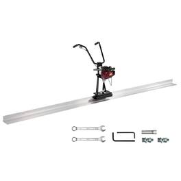 VEVOR - Concrete Power Screed, 4 ft Aluminum Board Straight Edge Bar Set, 4 Stroke Cement Finishing Vibrating Motor - Black;Silver
