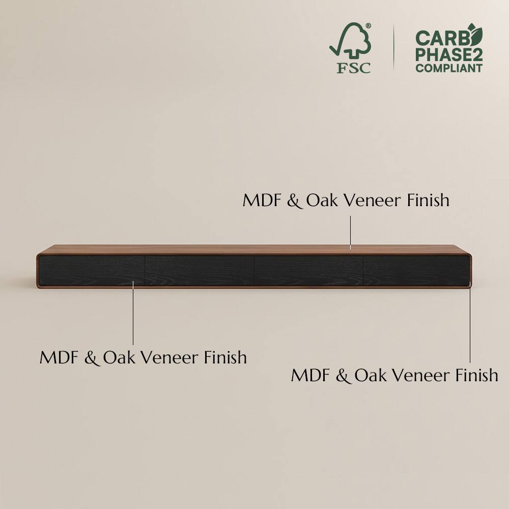 FSC CARB PHASE2 COMPLIANT  
MDF & Oak Veneer Finish