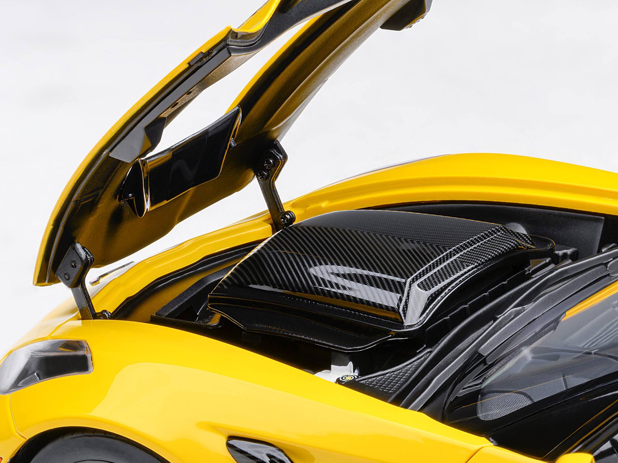 Alt View 2. Autoart - 2019 Chevrolet Corvette C7 ZR1 Corvette Racing Yellow Tintcoat with Carbon Top 1/18 Model Car by Autoart.