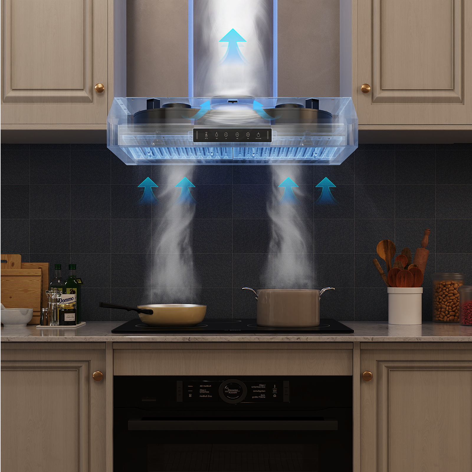 Alt View 10. VIKIO - 30 inch Ducted 900-CFM  Stainless steel Under Cabinet Range Hood - Stainless steel.