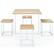 Alt View 16. Costway - 5pcs Dining Set Compact Dining Table and 4 Stools Metal Frame Nature\ Vintage White - Walnut and Black.