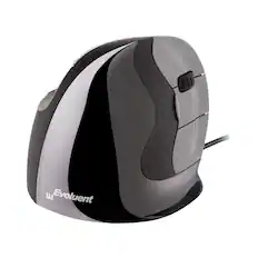Front. Evoluent - Evoluent VerticalMouse D Large Wired Ergonomic Vertical Mouse for Right Hand – USB, 6 Programmable Buttons, Adjustable D - Black and Silver.