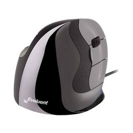 Evoluent - VerticalMouse D Large Wired Ergonomic Vertical Mouse for Right Hand – USB, 6 Programmable Buttons, Adjustable D - Wired - Black/Silver
