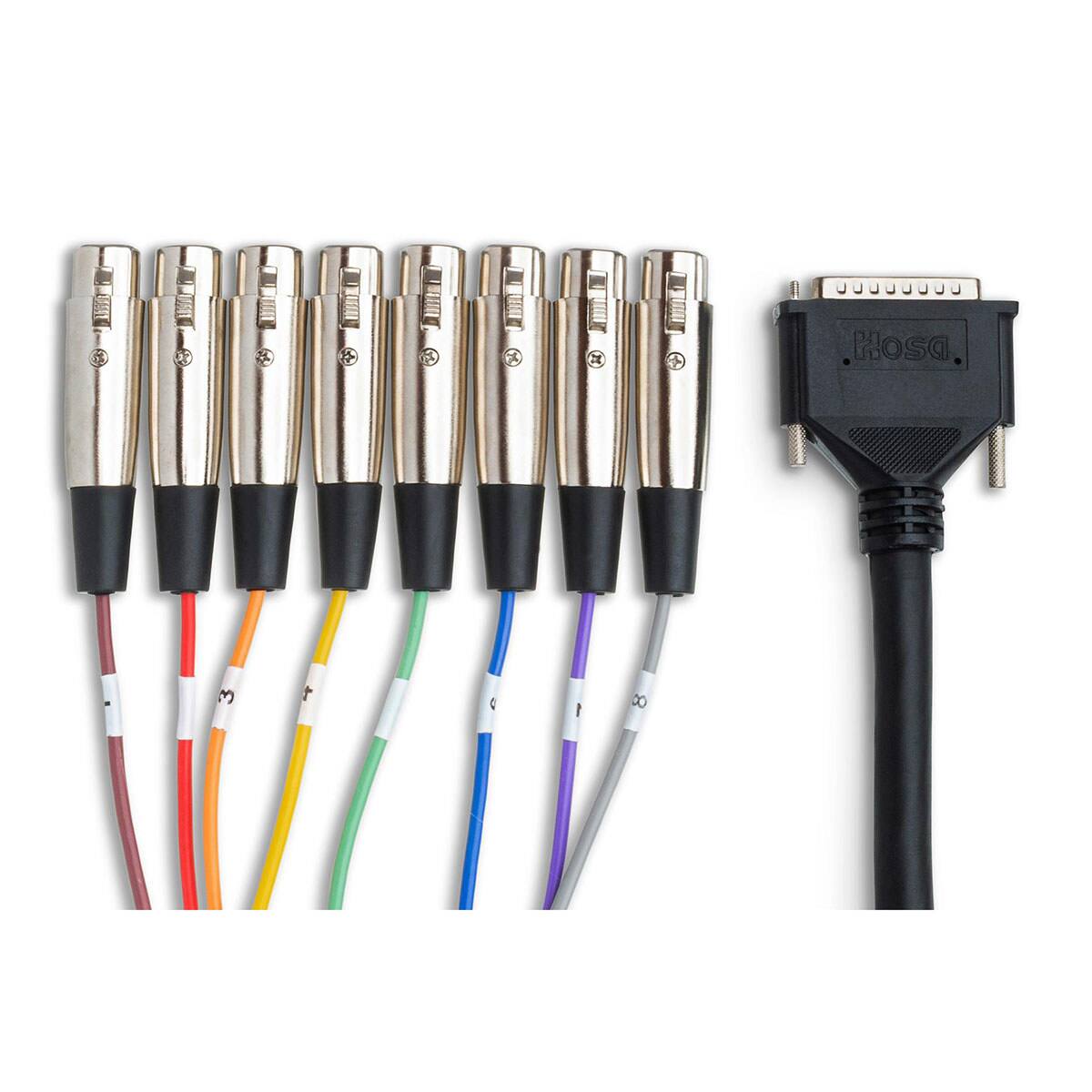 Hosa Technology Hosa 9.9'/3m Male DB 25 to 8x Female 3 Pin XLR Female ...