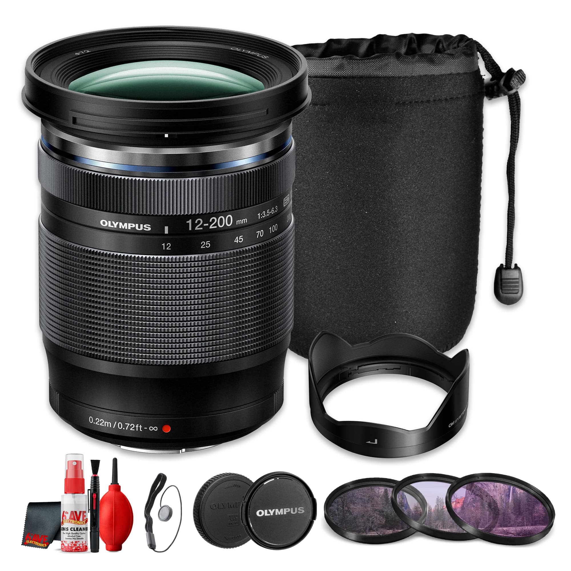OM System - Olympus M.Zuiko Digital ED 12-200mm f3.5-6.3 Lens Micro Four Thirds Zoom Lens(Bundle) - Black price history on PriceWatchPro