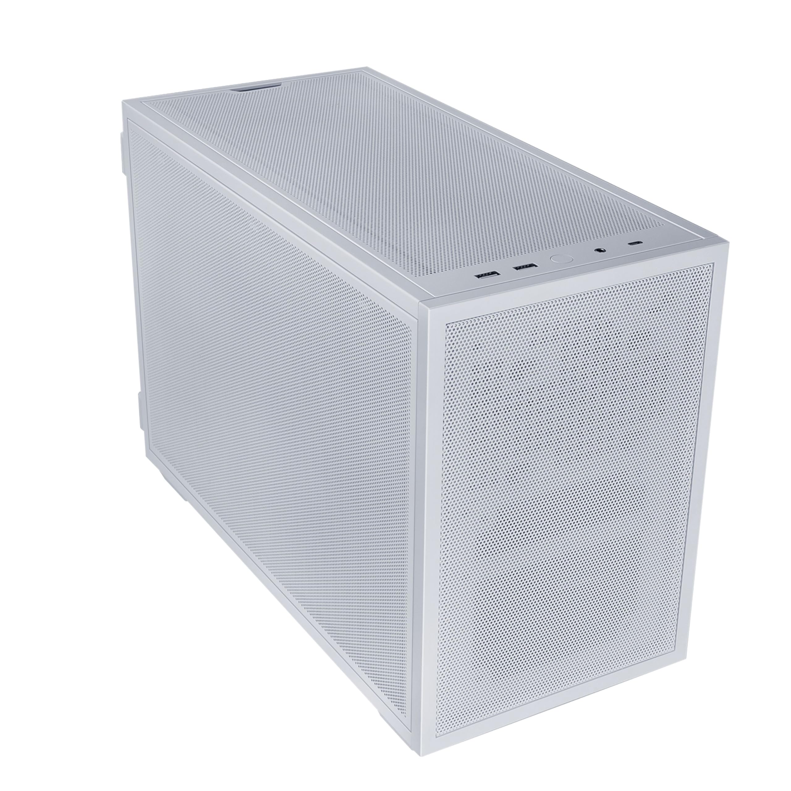 Front. Lian Li - B4W mATX Compact SFF PC Case - White.