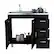 Angle. TuHome - Ferretti Utility Sink With Three Drawers And Double Door Cabinet - Black.