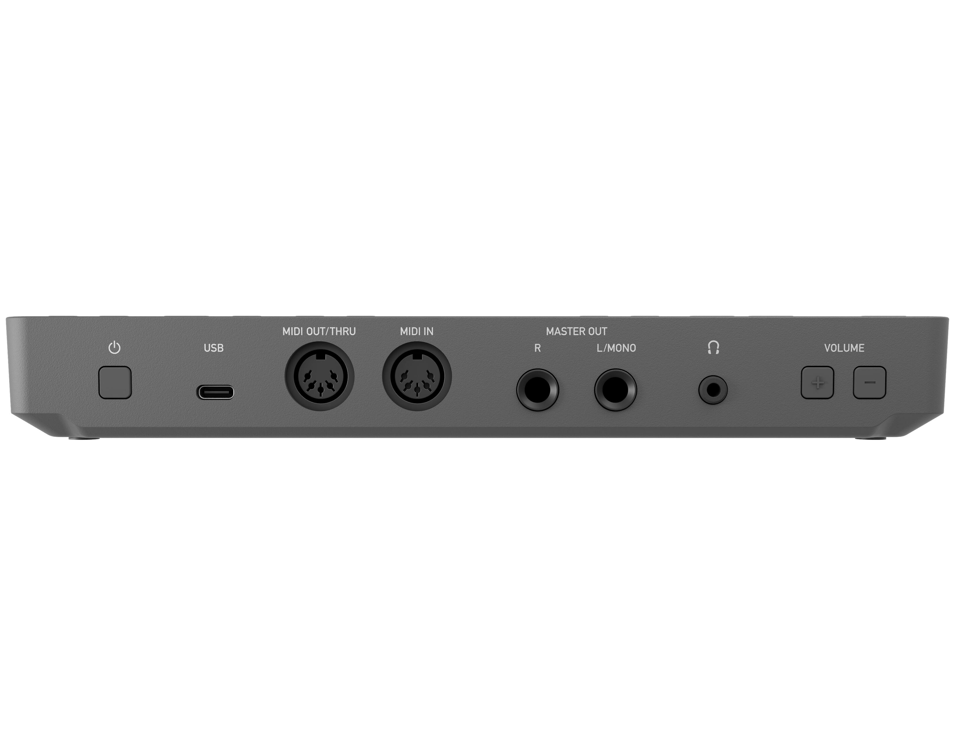 USB  
MIDI OUT/THRU  
MIDI IN  
MASTER OUT R L/MONO  
VOLUME