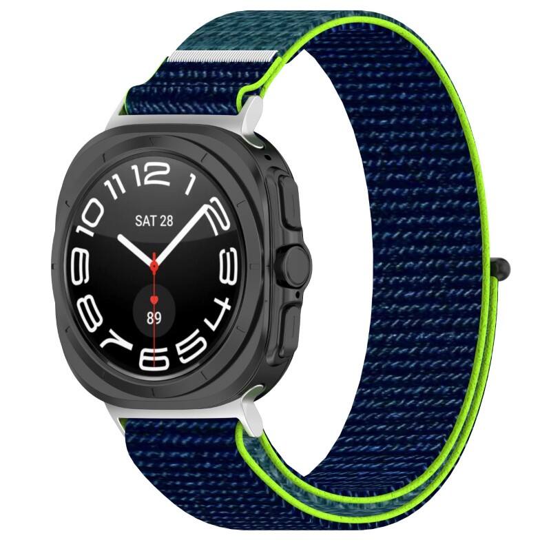 Front. StrapsCo - Nylon Comfort Watch Band Strap For Samsung Galaxy Watch Ultra - Lime.