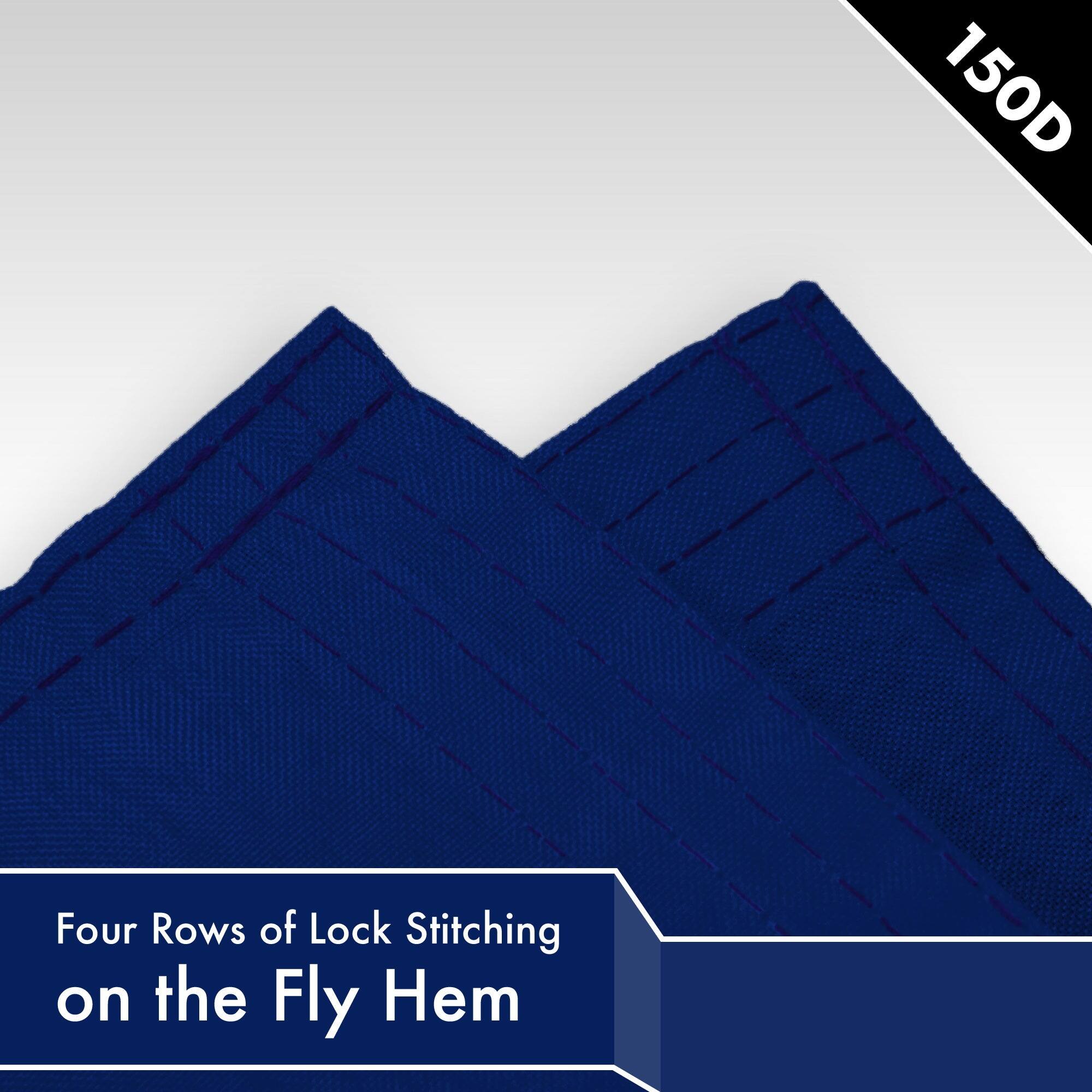 150D  
Four Rows of Lock Stitching on the Fly Hem