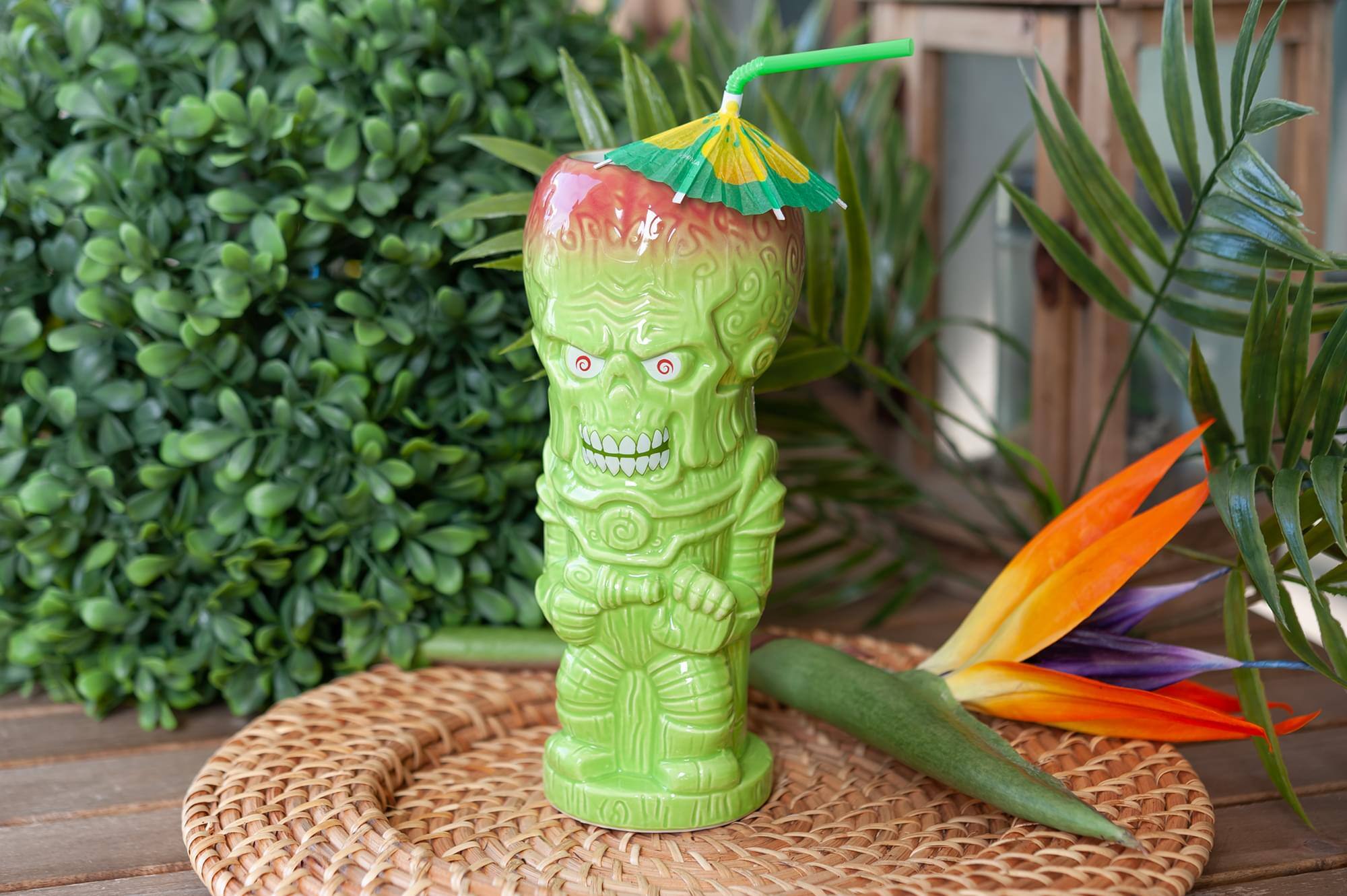 Alt View 3. ThinkGeek - Geeki Tikis Mars Attacks! Martian Trooper Ceramic Mug | Holds 18 Ounces - Green.