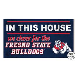 Jardine - Fresno State Bulldogs 11'' x 20'' Indoor/Outdoor In This House Sign - Navy