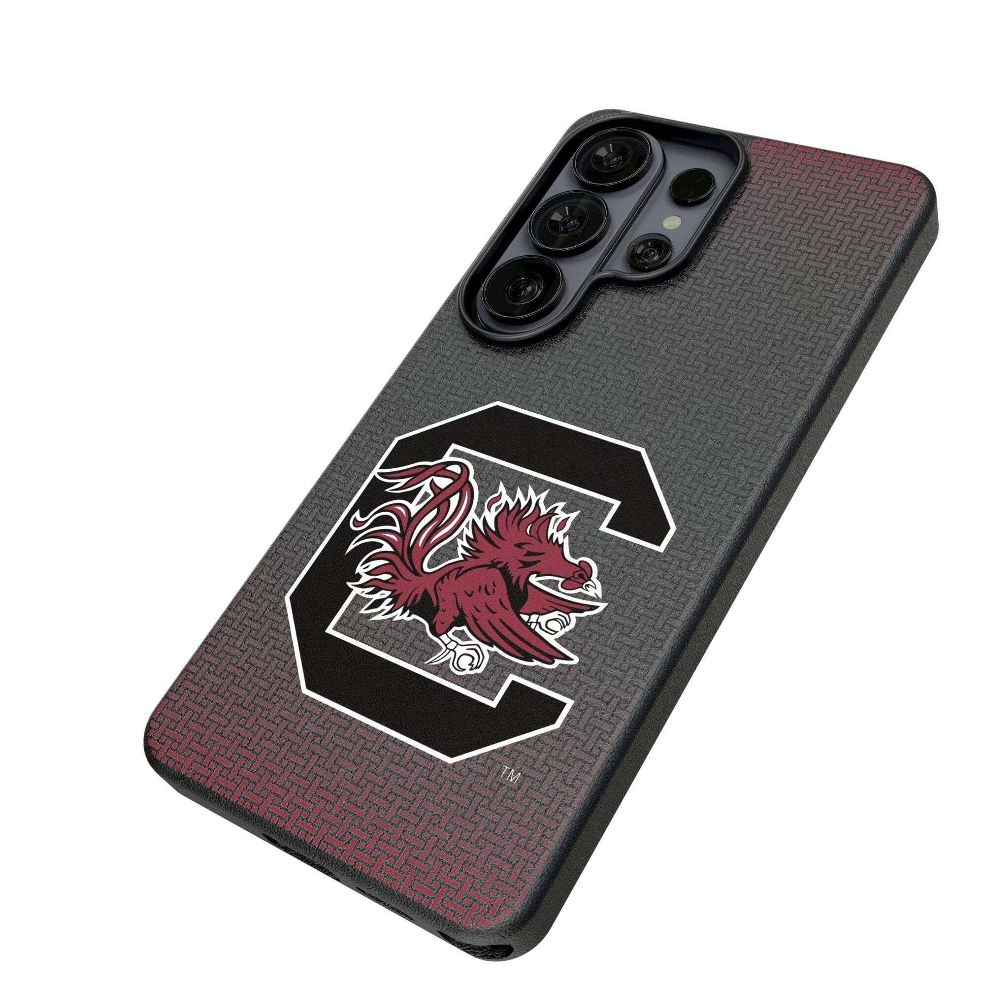 Alt View 1. Keyscaper - South Carolina Gamecocks Linen Galaxy Magnetic Bump Case - S25 Ultra - Black.