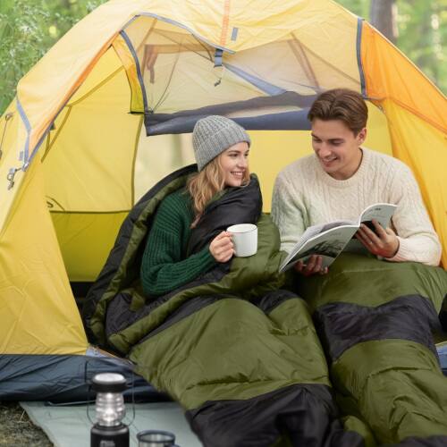 Alt View 8. Winado - 1PC Rectangular Waterproof Sleeping Bag with Multi USB Heating Pads, Lightweight for Outdoor Backpacking Hiking Camping - Green.