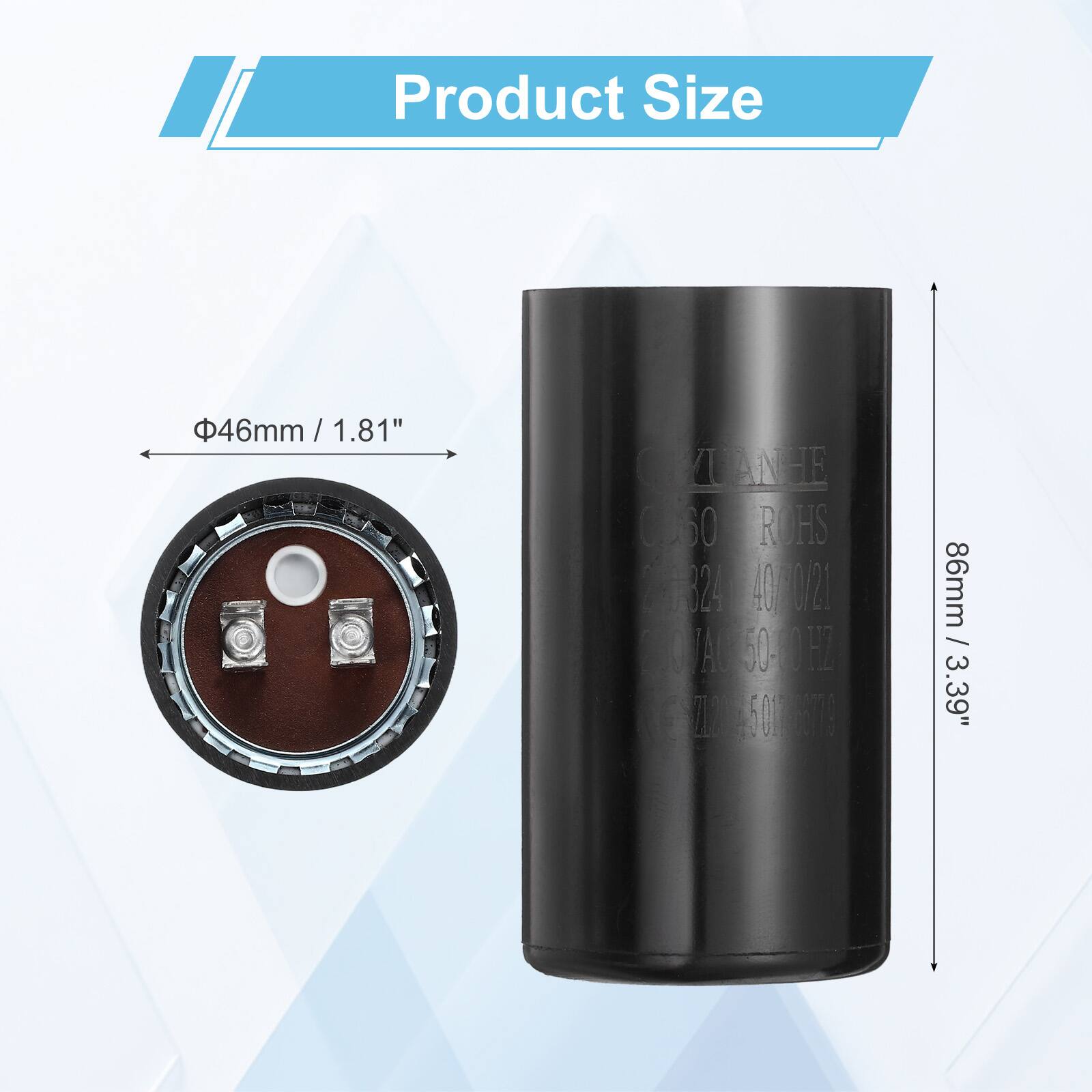 Product Size  
46mm / 1.81"  
86mm / 3.39"