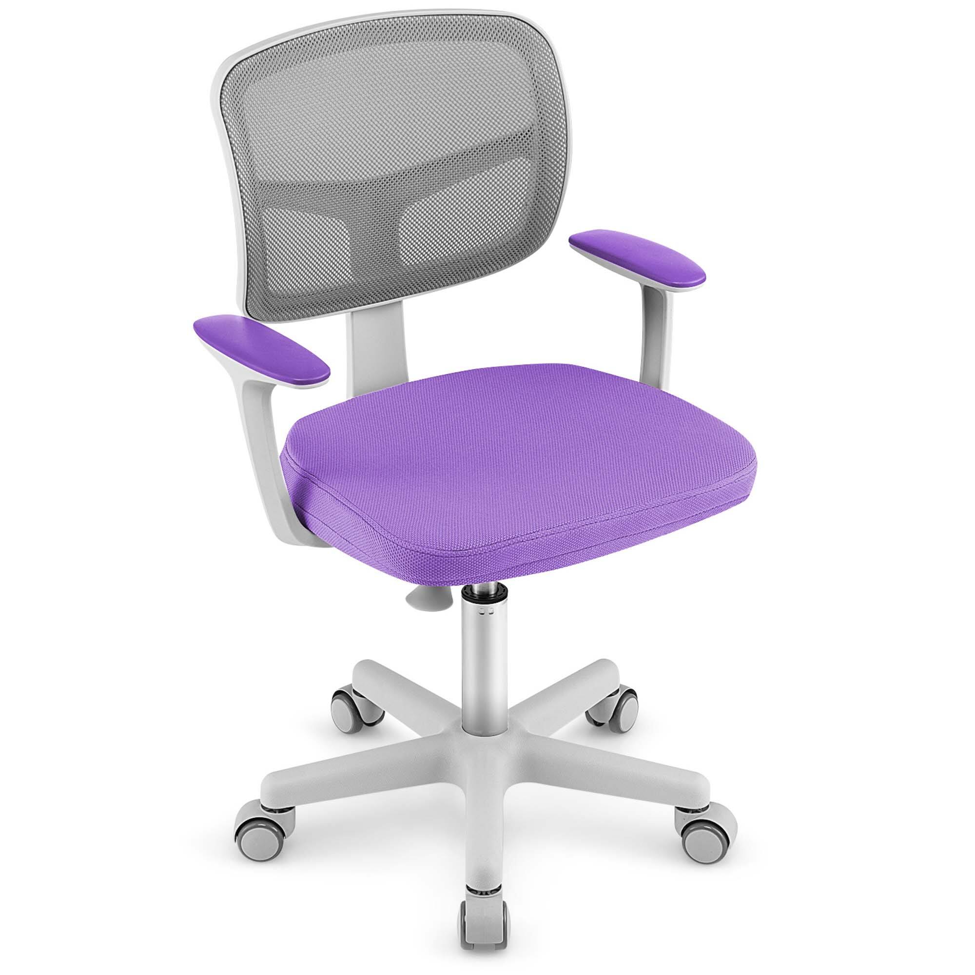 Front. Costway - Costway Auto Lock Kids Mesh Chair with Armrests Height Adjustable 360-Degree Swive - Purple.