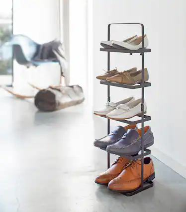 Front. Yamazaki Home - Shoe Rack (31" H) - Steel - Black.