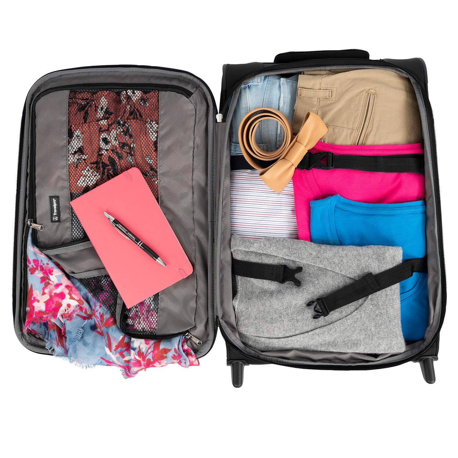 Back. Travelpro - Travelpro Tourlite Softside Expandable Upright 22" Carry On - Black.