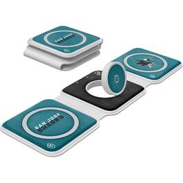 Keyscaper - San Jose Sharks 3-in-1 Foldable Charger - White