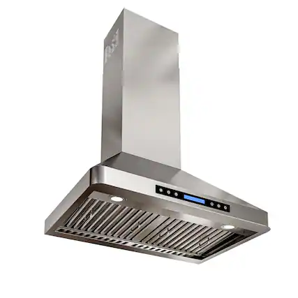 Front. Onefly - 30 Inches - Convertible - Wall Mount Range Hood - Stainless Steel.
