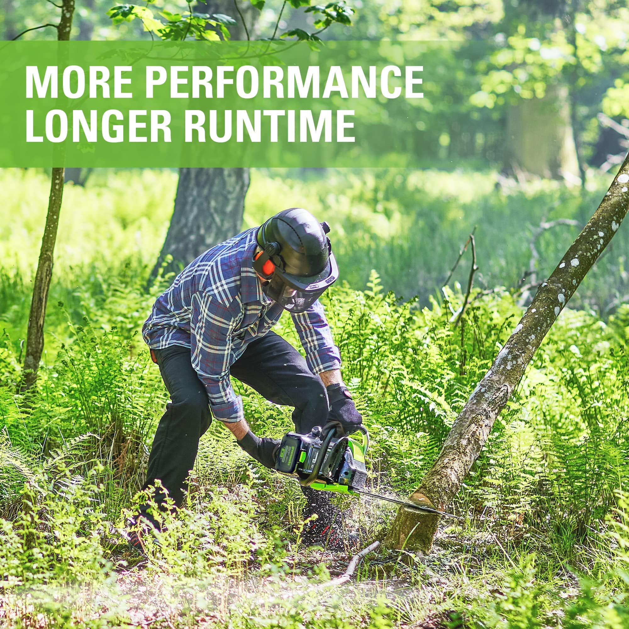 The text on the image reads "More Performance Longer Runtime."