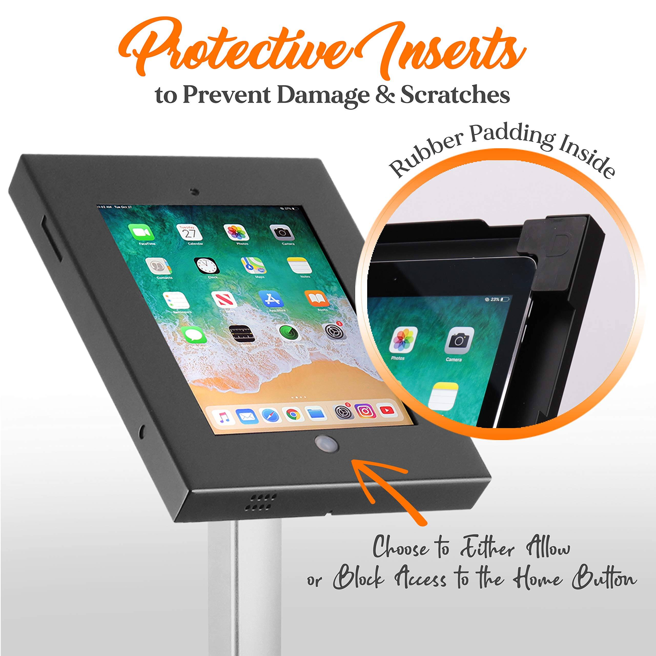 Protective Inserts to Prevent Damage & Scratches  
Rubber Padding Inside  

Choose to Either Allow or Block Access to the Home Button