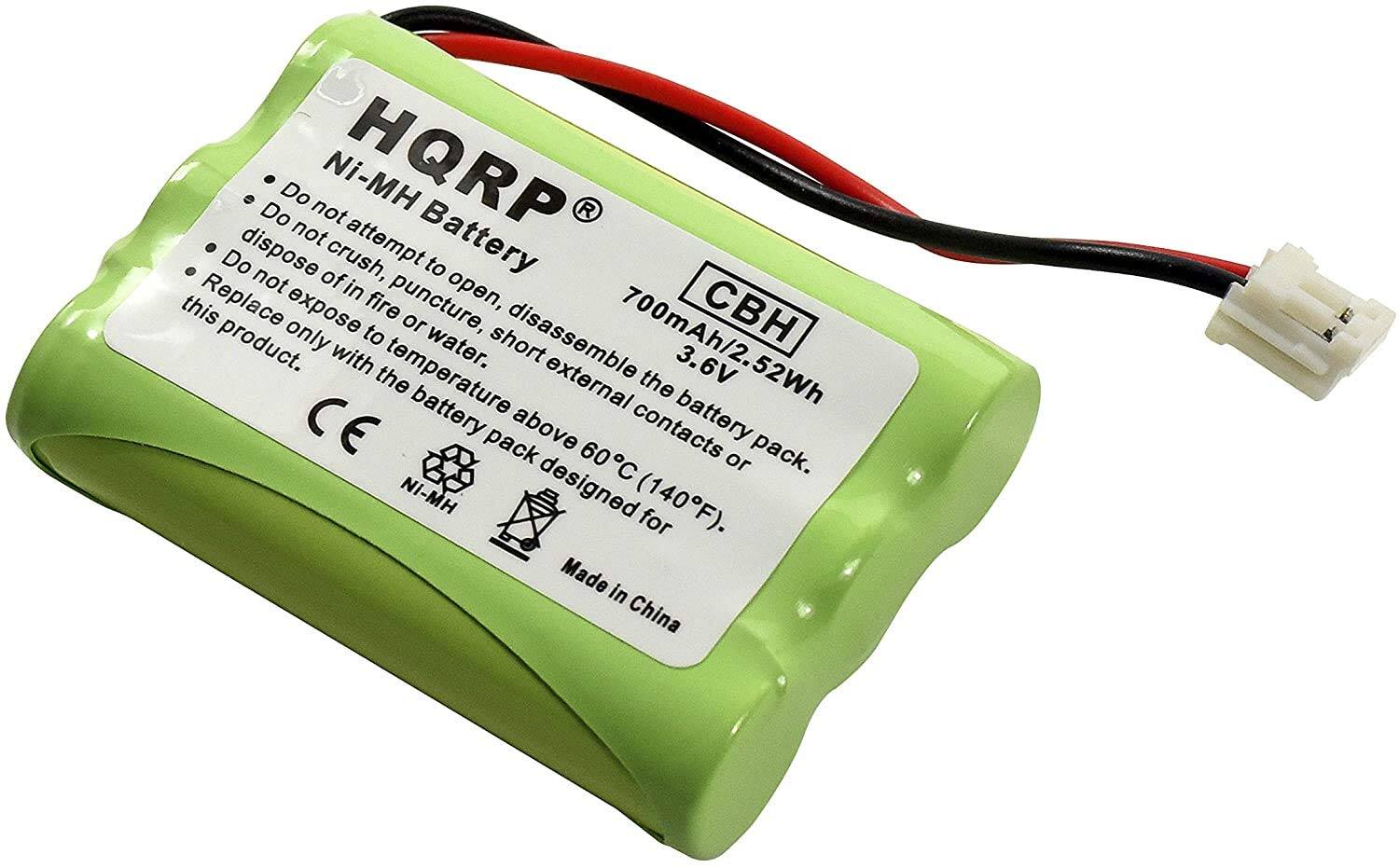HQRP Ni-MH Battery  
CBH  
700mAh/2.52Wh 3.6V  
Made in China  

Do not attempt to open, disassemble the battery pack.  
Do not crush, puncture, or expose to fire.  
Do not dispose of in water.  
Do not expose to temperature above 60°C (140°F).  
Do not replace with the battery contacts or short external contacts.  
This product is designed for the battery pack.