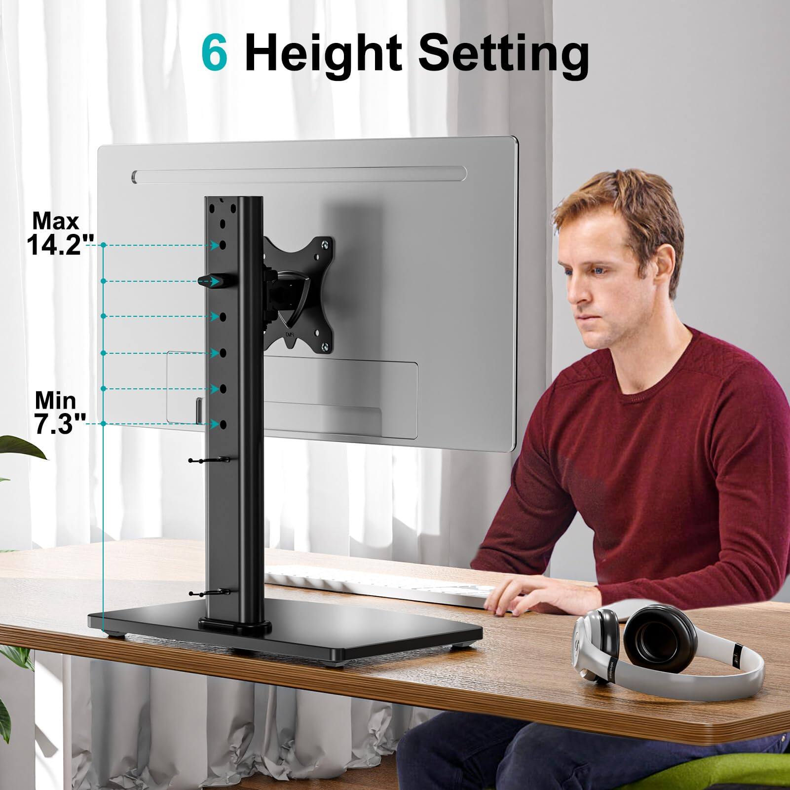 6 Height Setting

Max 14.2"
Min 7.3"