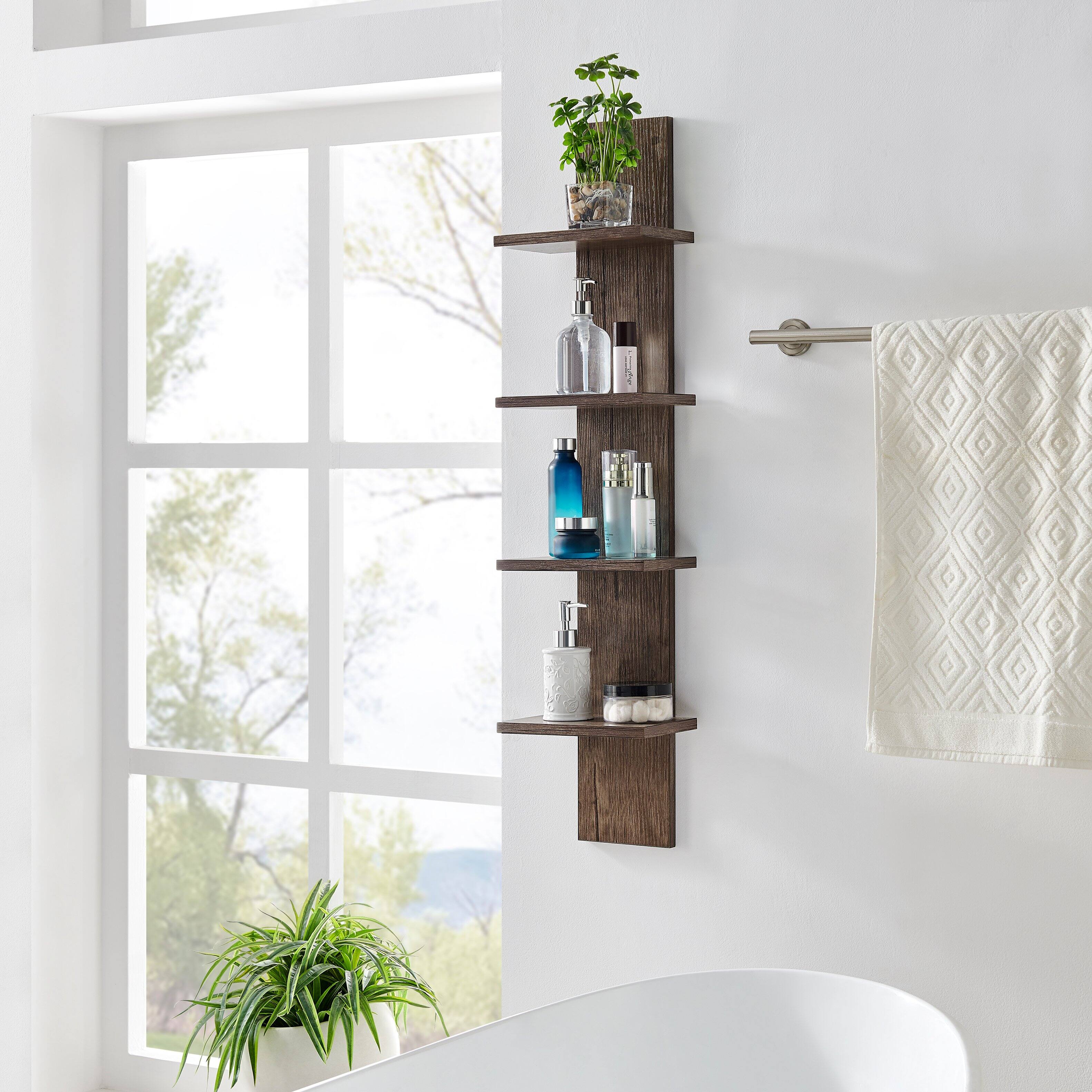 Alt View 2. Danya B - Arica Utility Column 4-Tier Spine Wall Shelves - Hickory - Hickory.