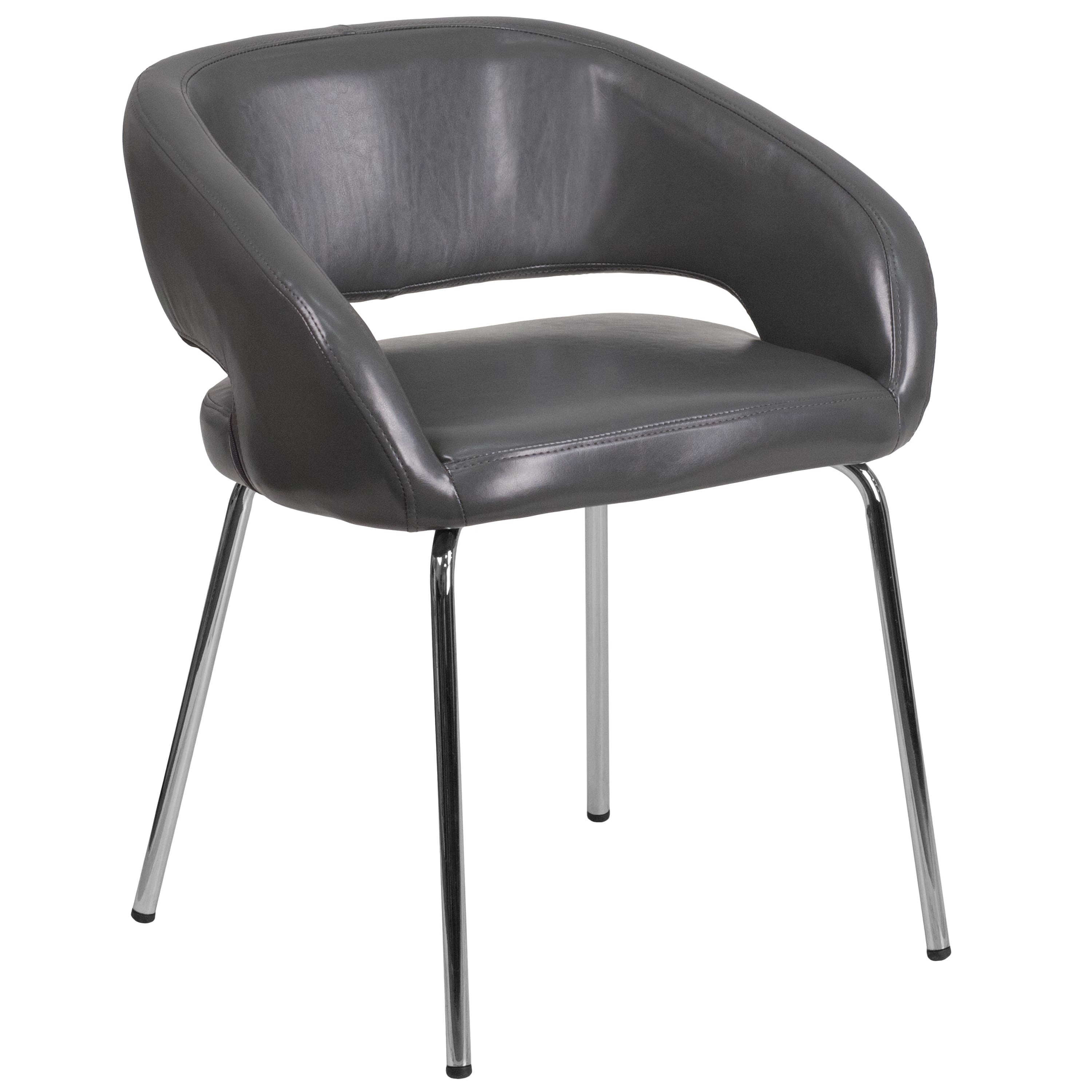 Emma + Oliver - Contemporary LeatherSoft Side Reception Chair - Gray