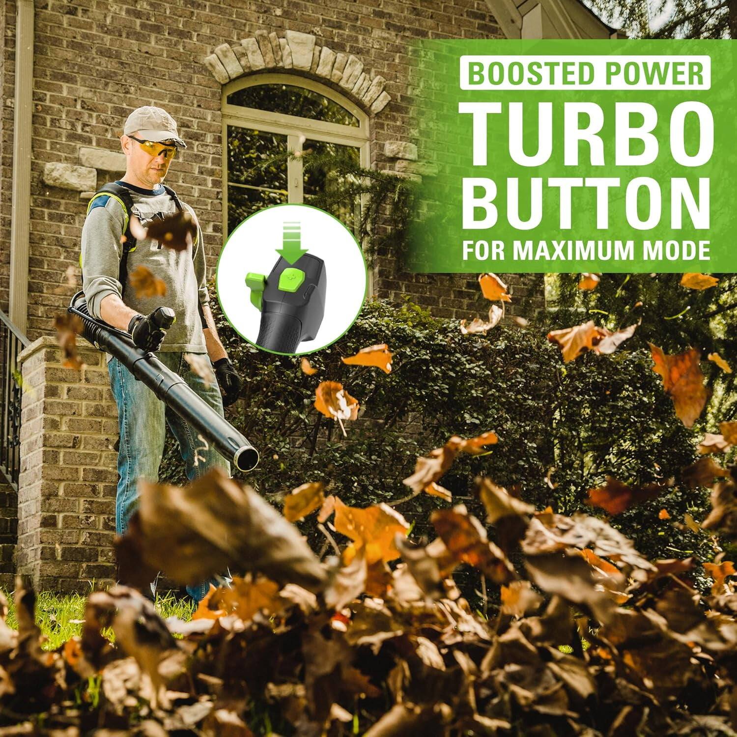 BOOSTED POWER  
TURBO BUTTON  
FOR MAXIMUM MODE
