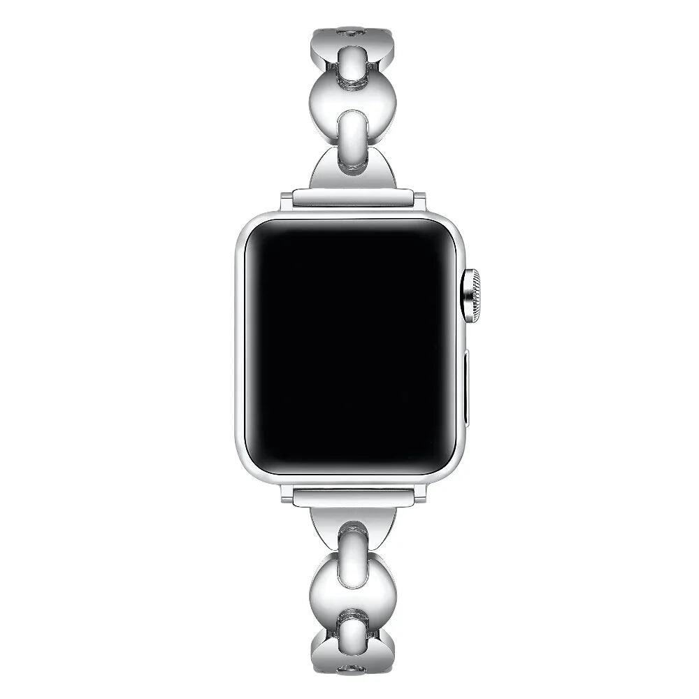 Back. Posh Tech - Sunny Metal Band for Apple Watch - Silver.