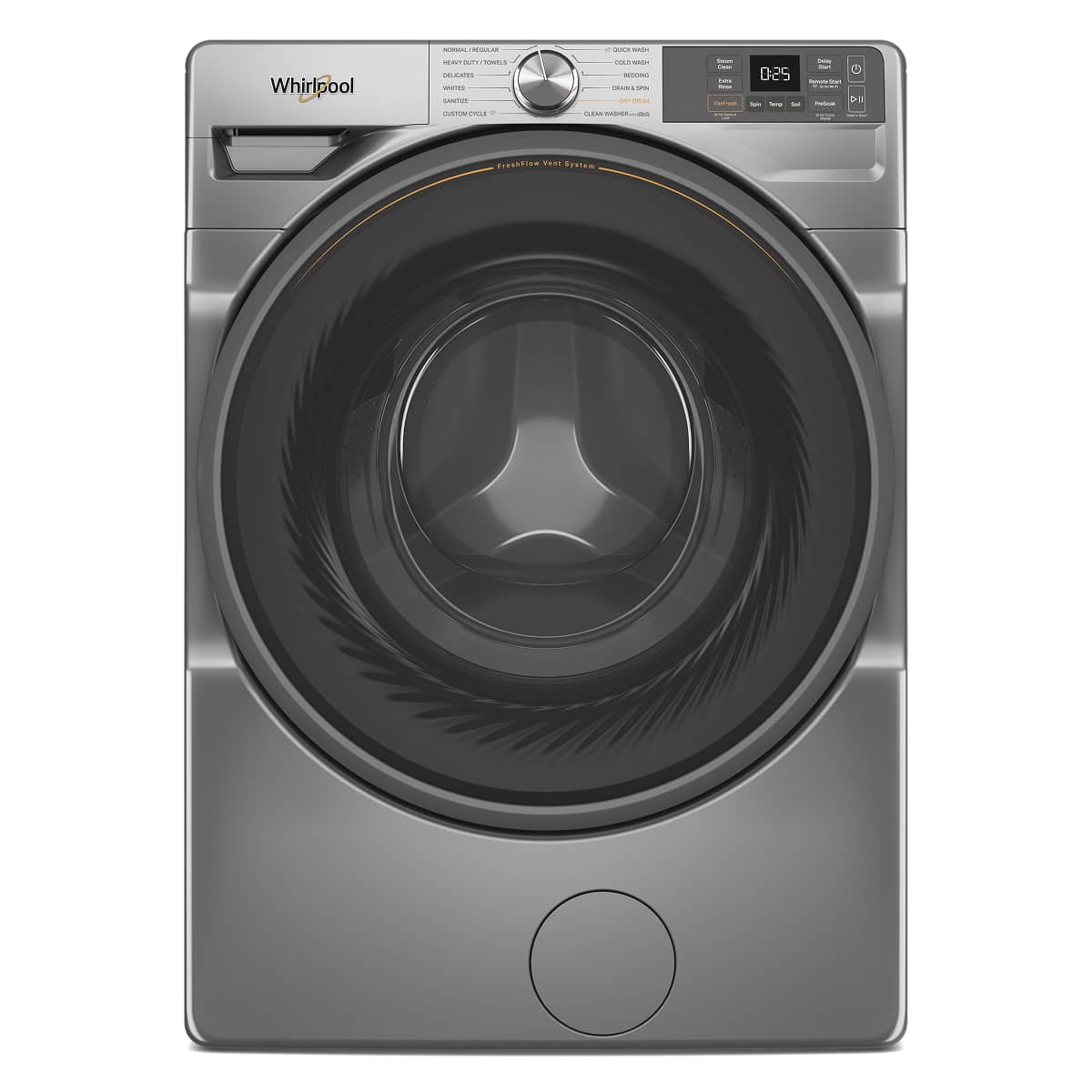 Whirlpool - 4.5 Cu. Ft. Smart Front Load ENERGY STAR® Washer with FreshFlow™ Vent System - Radiant Silver - Front_Zoom