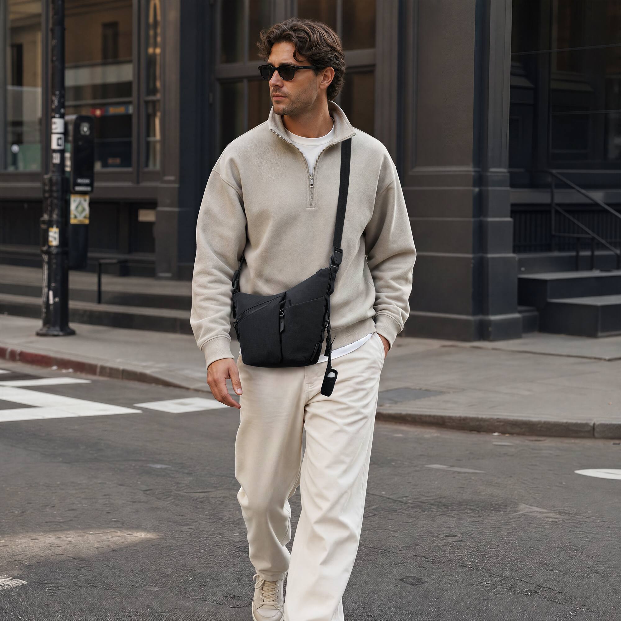 Left. ALPAKA - Flow Satchel Mini & Hub Carabiner Bundle - Black Axoflux 210D.