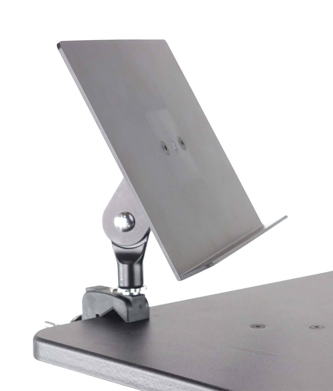 Alt View 1. Gibraltar Hardware - G Mini Desk with Dual Adjust Angle Mount and Heavy-Duty C Clamp, Table or Stand Mountable w/ 1" Lip for Secure Placement.