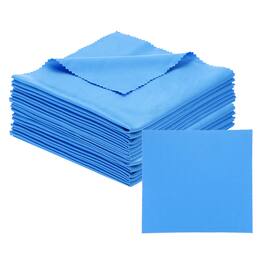Unique Bargains - Eyeglass Microfiber Cleaning Cloth 12"x12", 12pcs Soft Wipe for Lens, Eyeglasses, Screens - Blue