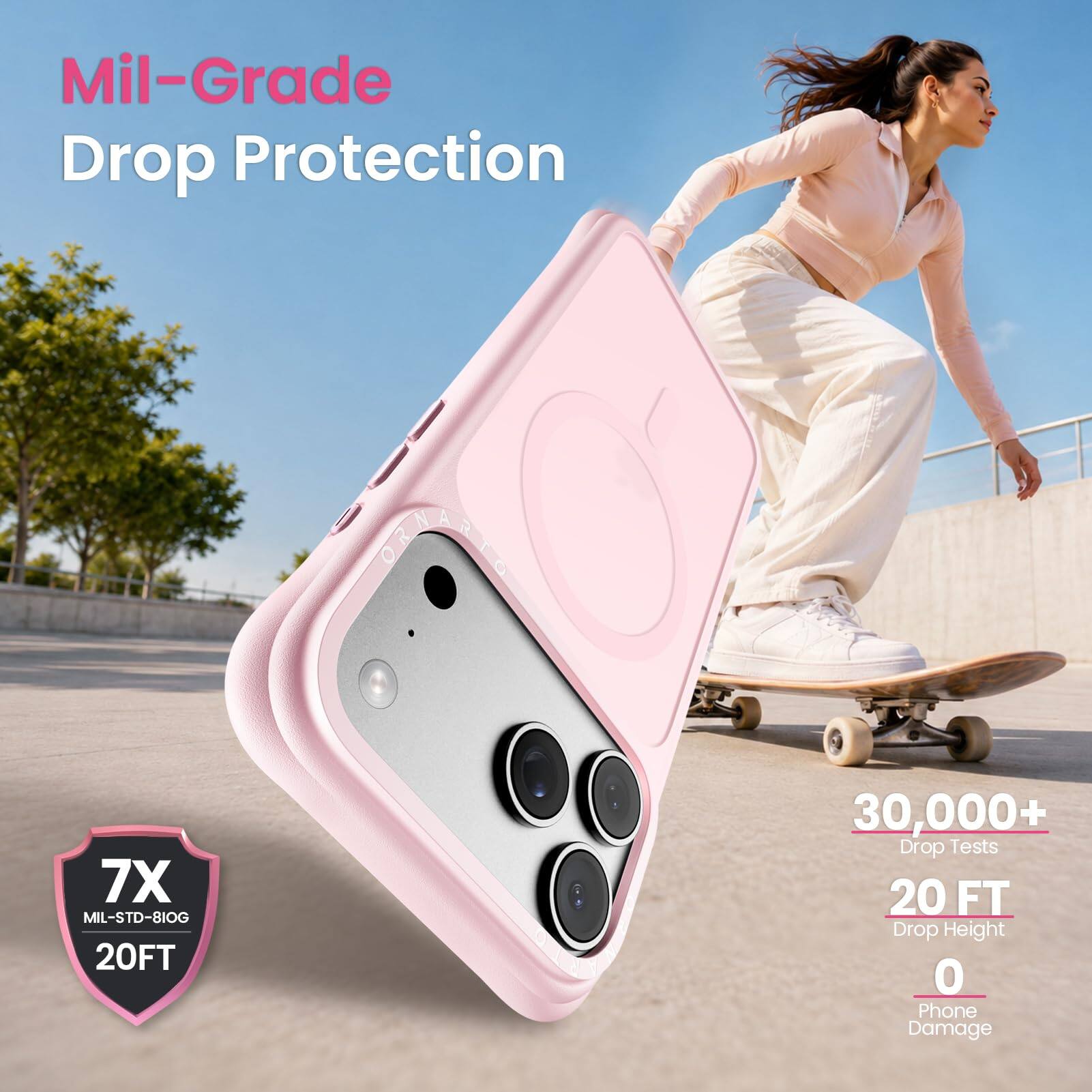 Mil-Grade Drop Protection

7X MIL-STD-810G 20FT

30,000+ Drop Tests

20 FT Drop Height

0 Phone Damage