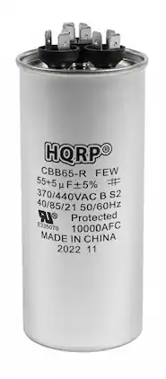 HQRP - Dual Run Capacitor 55 uF + 5 uF 370-440 V CBB65 HVAC Motor Start Assist UL Listed