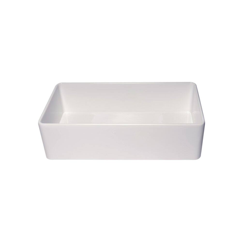 Alt View 5. Alfi - ALFI brand ABF3618 36 White Thin Wall Single Bowl Smooth Apron Fireclay Kitchen Farm Sink - White.