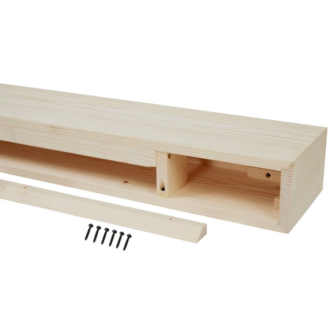 Alt View 7. Touchstone Home Products - Fireplace Mantel Shelf , 84" x 8" x 4.75", Solid Pine Wood Mantel for Over Fireplace - Unfinished.