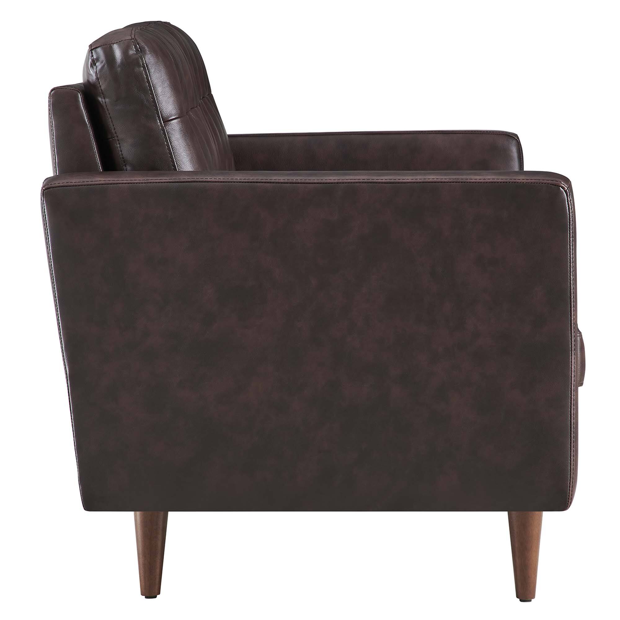 Back. Modway - Exalt Tufted Leather Loveseat by Modway - Brown.