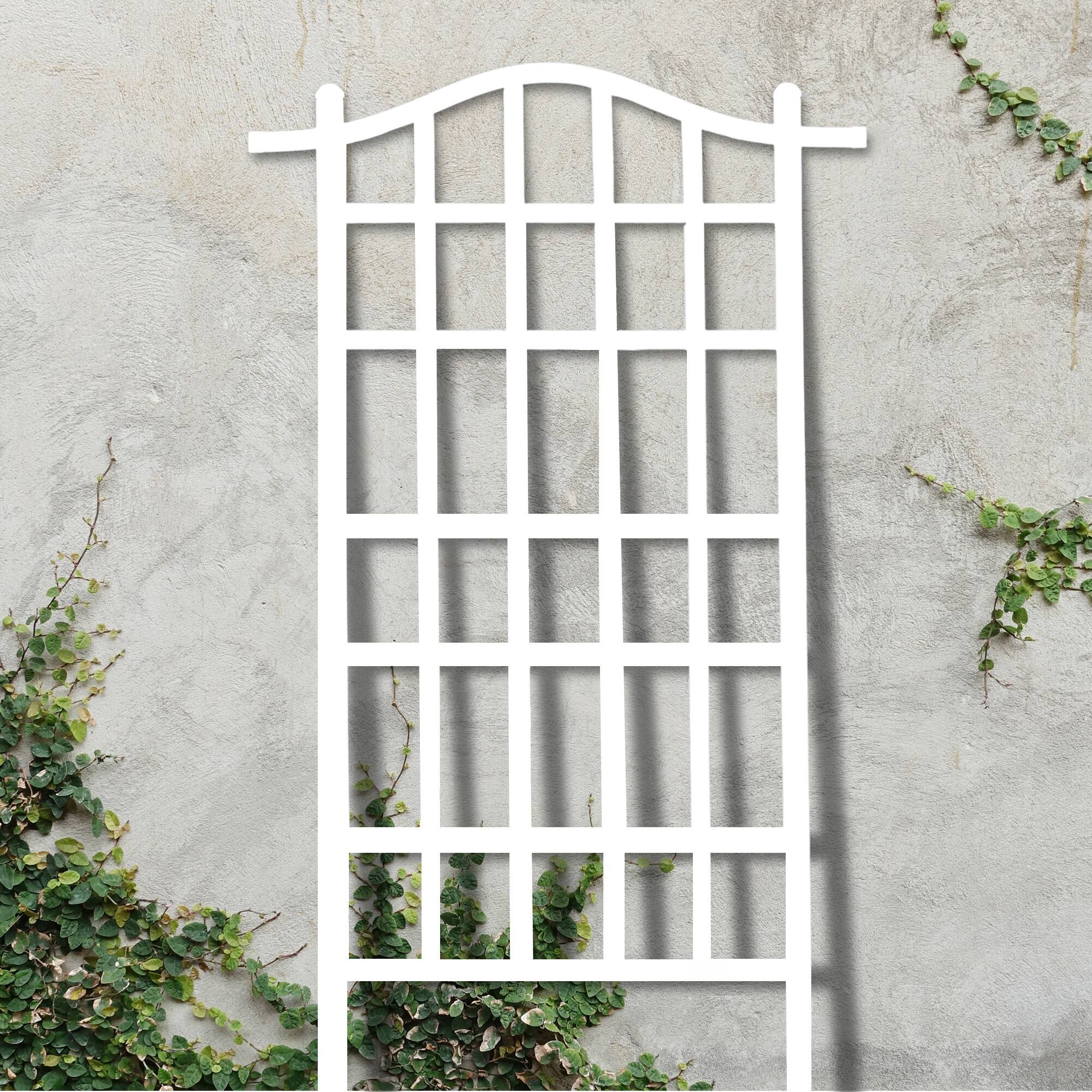Alt View 2. Dura-Trel - Dura-Trel Melrose 35 x 75 Inch Vinyl Outdoor Garden Patio Plant Trellis, White - White.