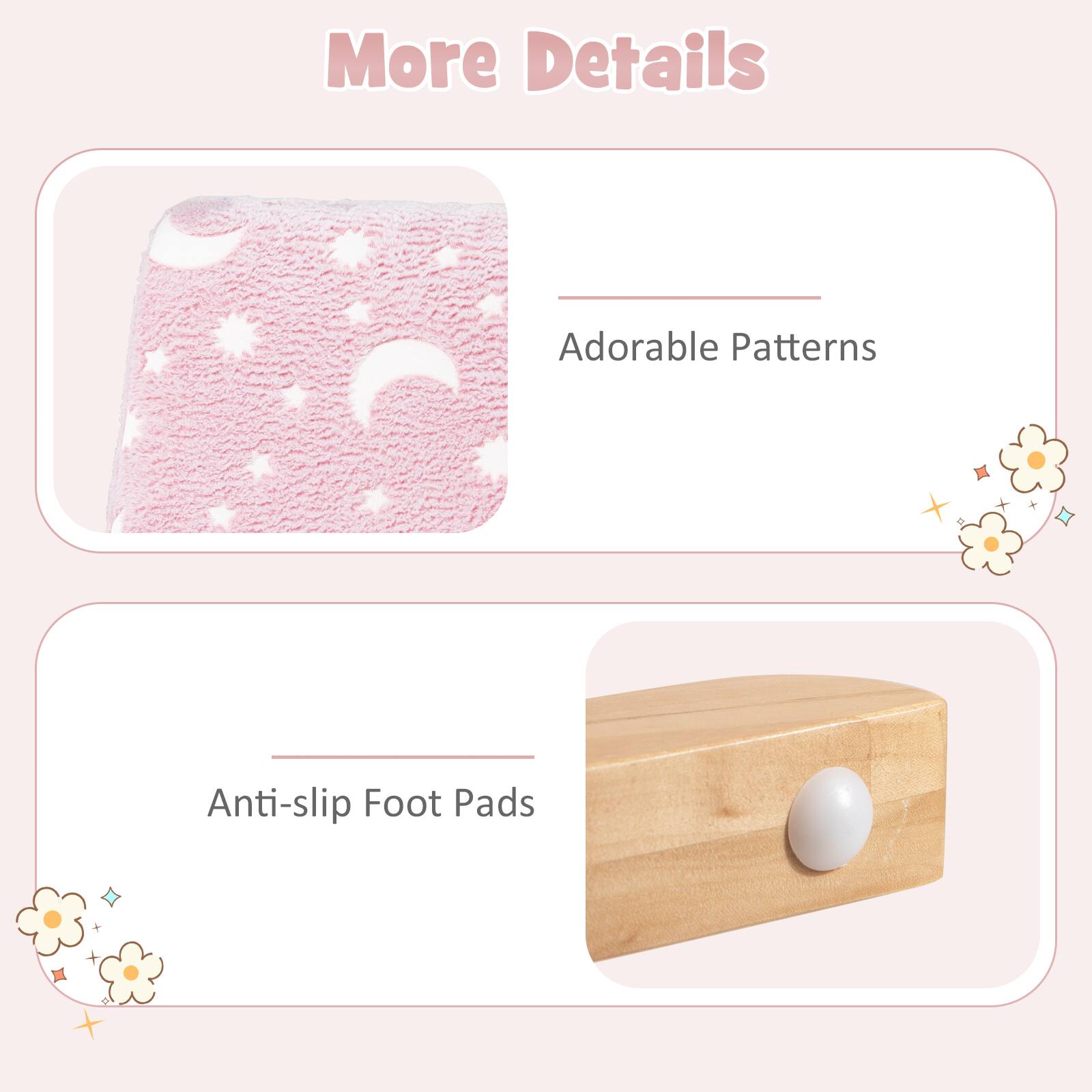 More Details

- Adorable Patterns
- Anti-slip Foot Pads