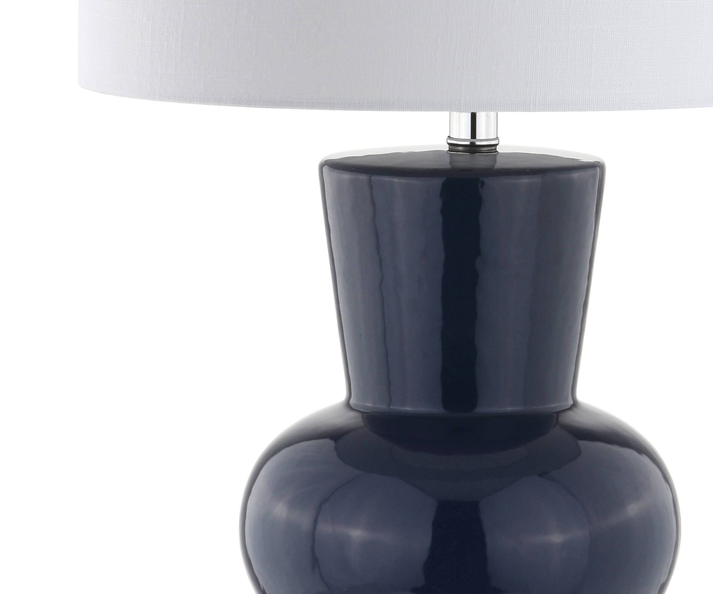 Alt View 6. Jonathan Y - Julia 28.5" Ceramic LED Table Lamp, Navy - Navy.