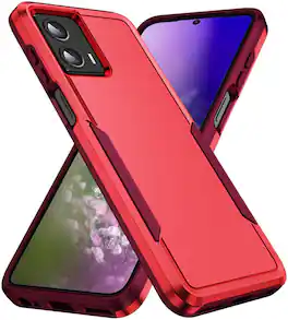 Entronix - Protective Case for Moto G Play 2024 - Soft-Touch Dual-Layer Design - Red